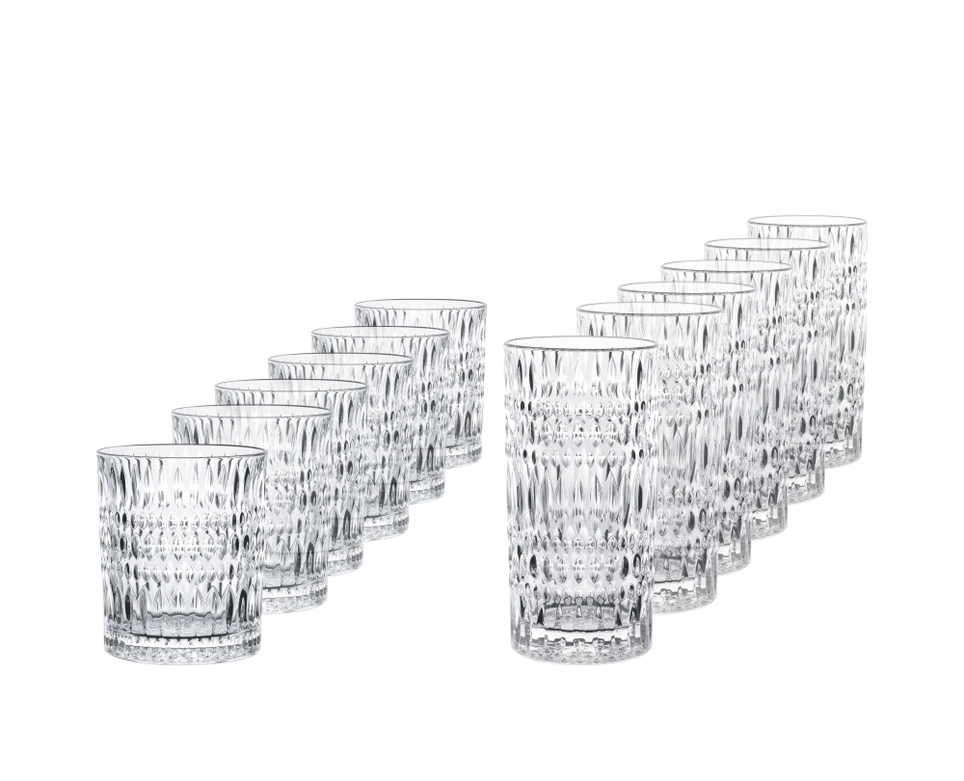 Ensemble de 12 Verres en Cristal Ethno