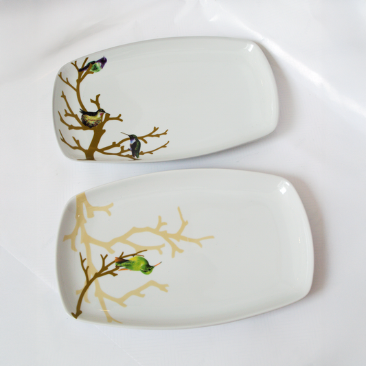 ENS 2 PLATS RECT OISEAU