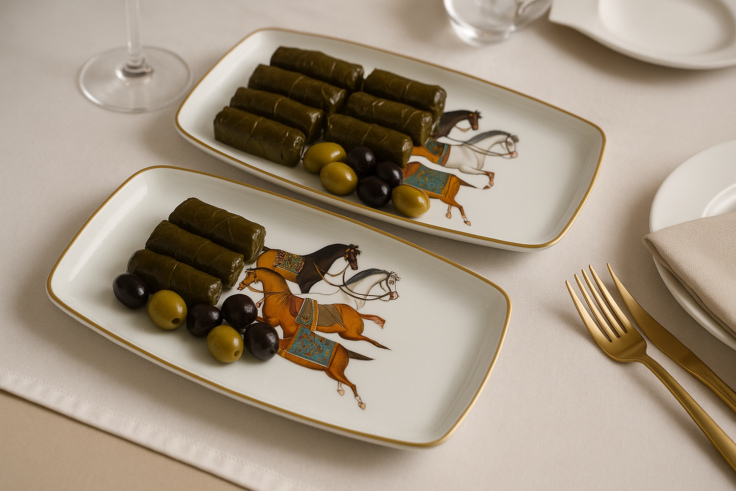 ENS 2 PLATS RECT HERMES
