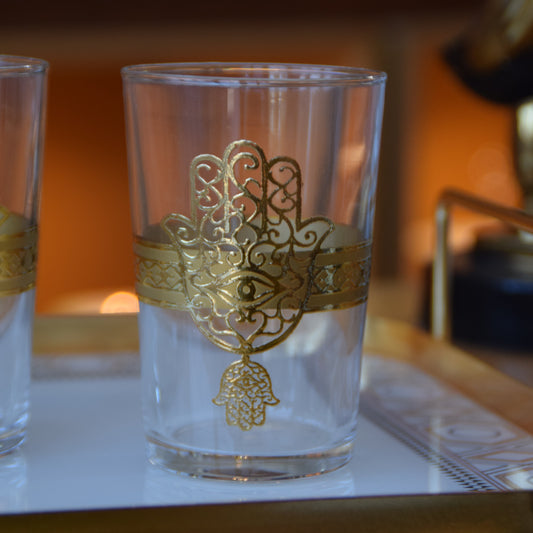 6 VERRES A THE KHMISSA KOUNOUZ DORE