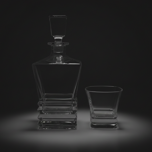 Ensemble carafe et 6 verres géométrique