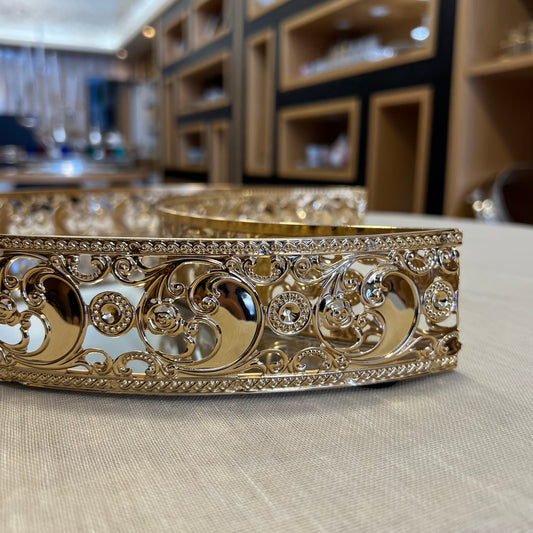 Plateau en forme de lune – Doré &miroir