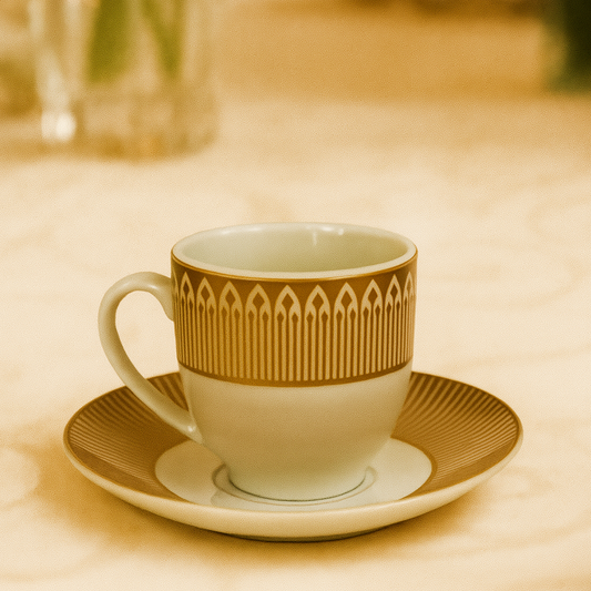 6 Tasses et 6 Sous-Tasses à Café Noir CLASSIQUE ORIENTALE