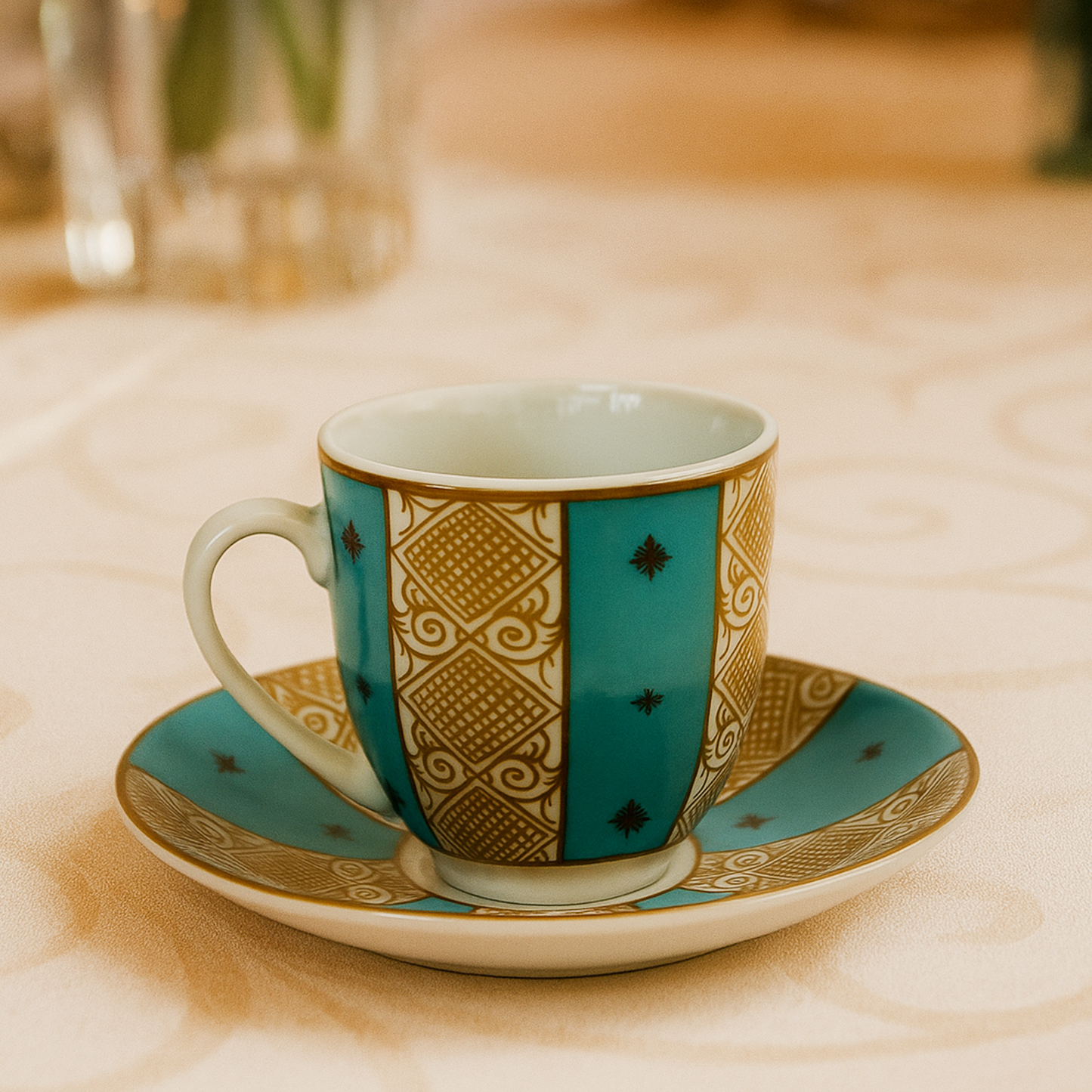 6 Tasses et 6 Sous-Tasses à Café Noir BAVARIA 3 couleurs