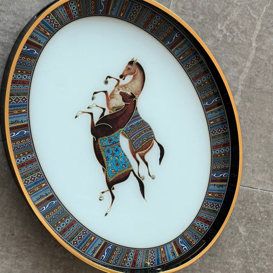 PLATEAU ovale Cheval hermes
