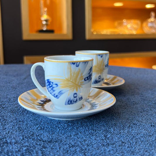 6 TASSES + 6 TASSES A CAFE NOIR BLUE BUTTERFLY