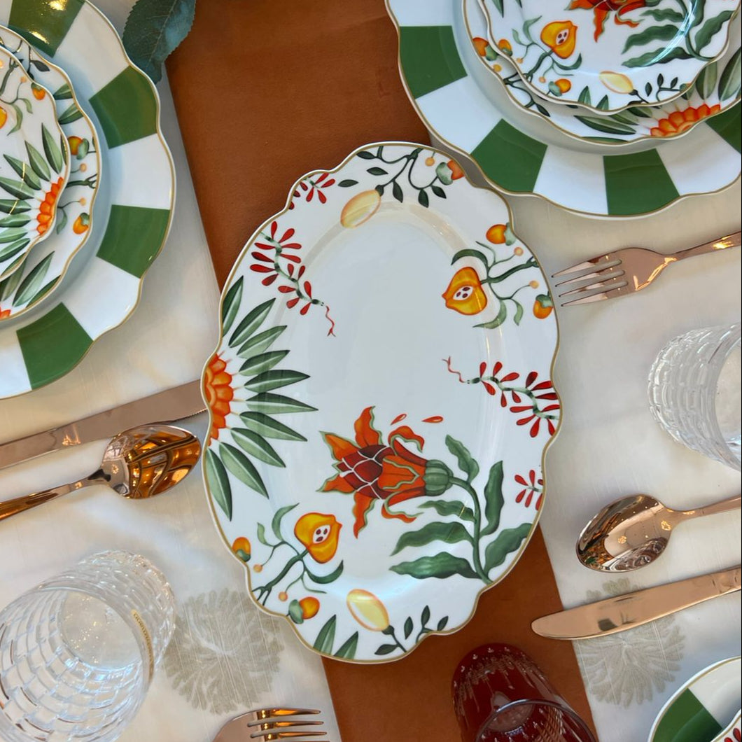 ENS 2 PLATS RECT fleur lotus