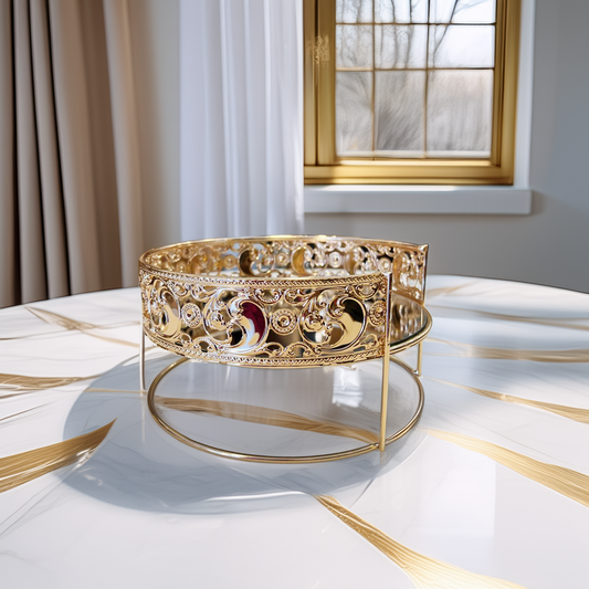 Présentoir Rond Doré Lune