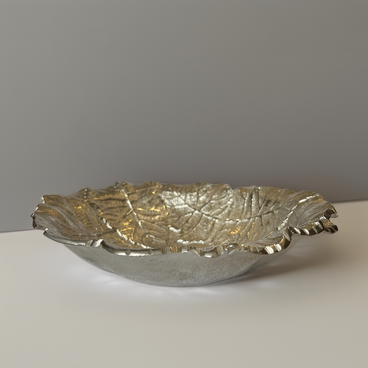 Coupe ronde décoratif feuille Dorée