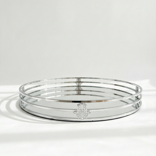 Plateau ovale khmissa Argentée