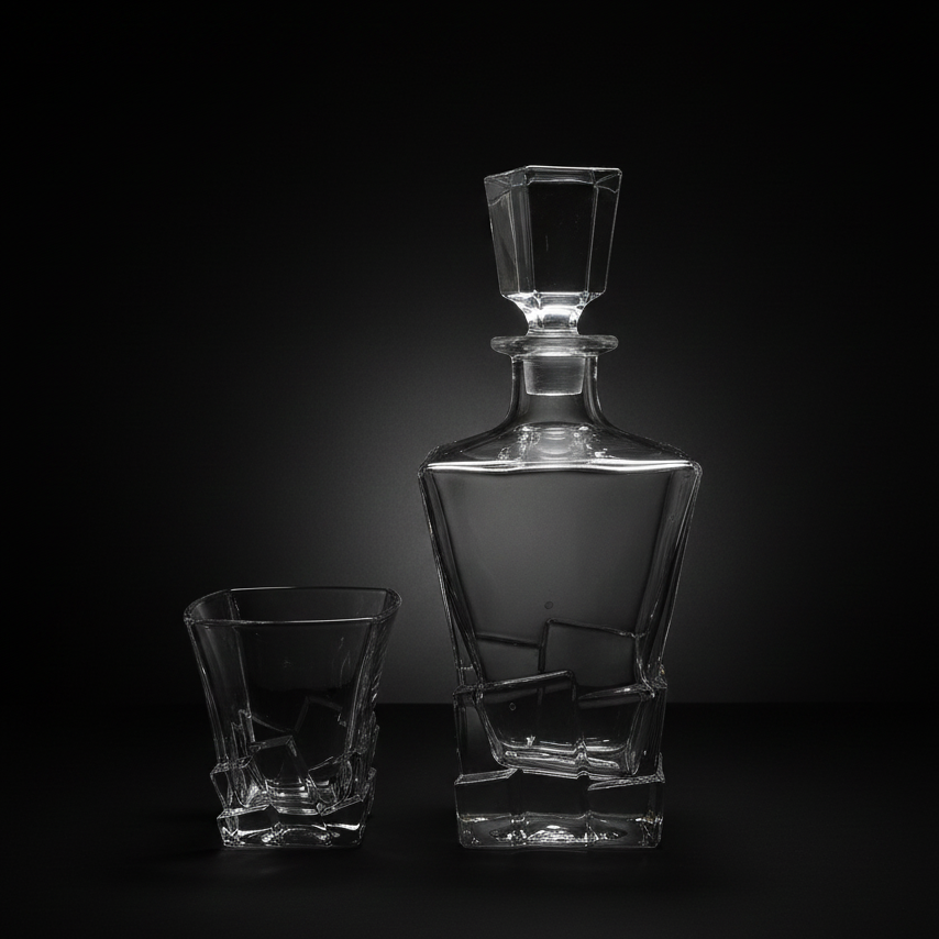 Ensemble Carafe et Verres Éclat Cubiste