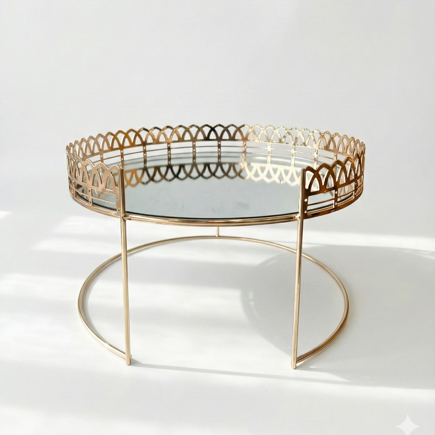 Présentoir rond dorée