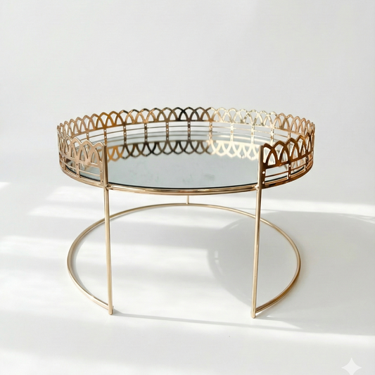Présentoir rond dorée