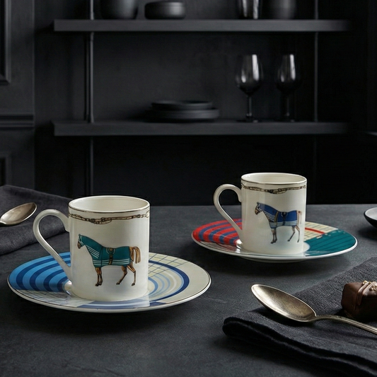 Tasse à café noire – Le Cavalier