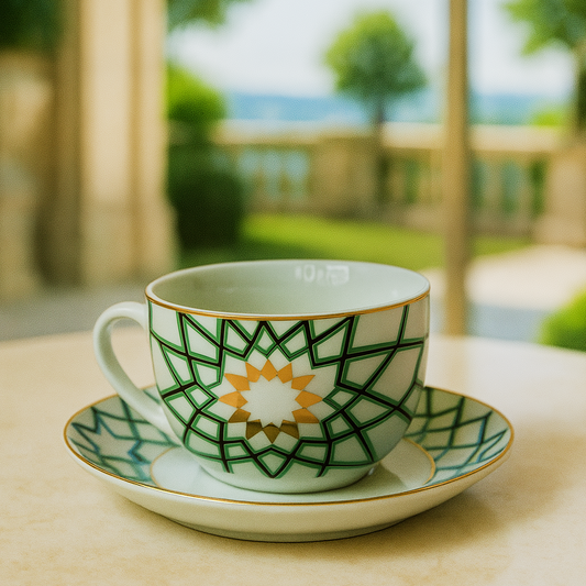 6 Tasses et 6 Sous-Tasses à Café au Lait