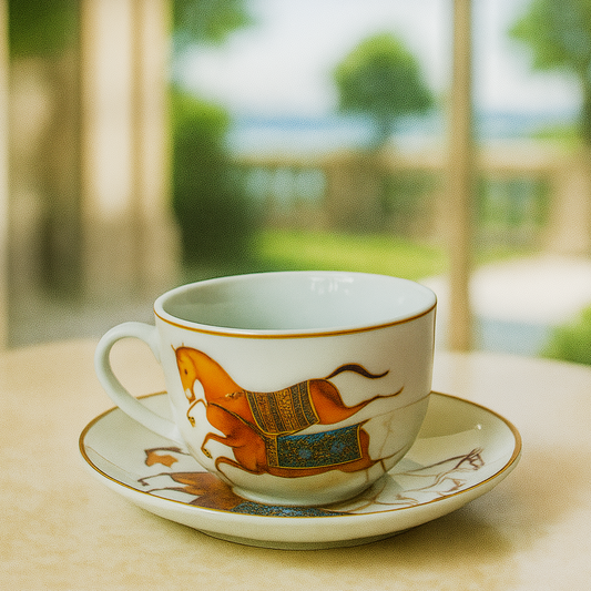 6 Tasses et 6 Sous-Tasses à Café au Lait