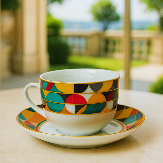 6 Tasses et 6 Sous-Tasses à Café au Lait