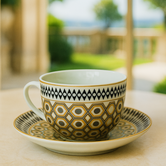 6 Tasses et 6 Sous-Tasses à Café au Lait