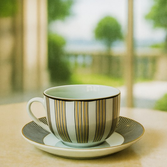 6 Tasses et 6 Sous-Tasses à Café au Lait