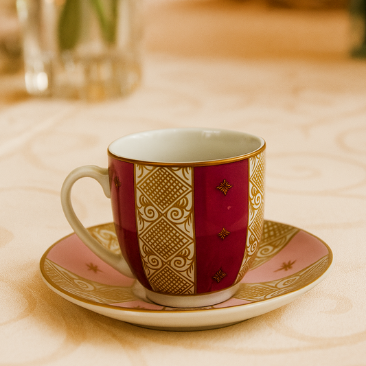 6 Tasses et 6 Sous-Tasses à Café Noir BAVARIA 3 couleurs
