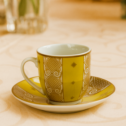 6 Tasses et 6 Sous-Tasses à Café Noir BAVARIA 3 couleurs