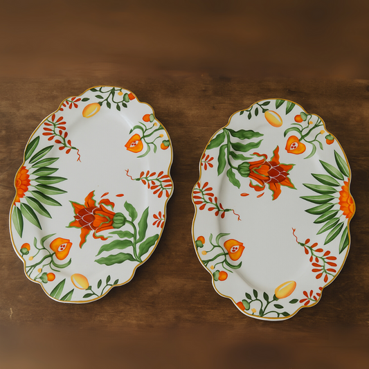 ENS 2 PLATS RECT fleur lotus