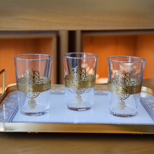 6 VERRES A THE KHMISSA KOUNOUZ DORE