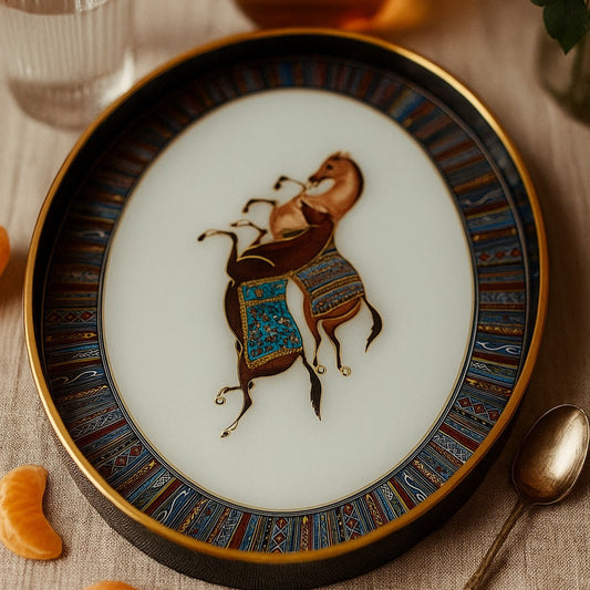 PLATEAU ovale Cheval hermes