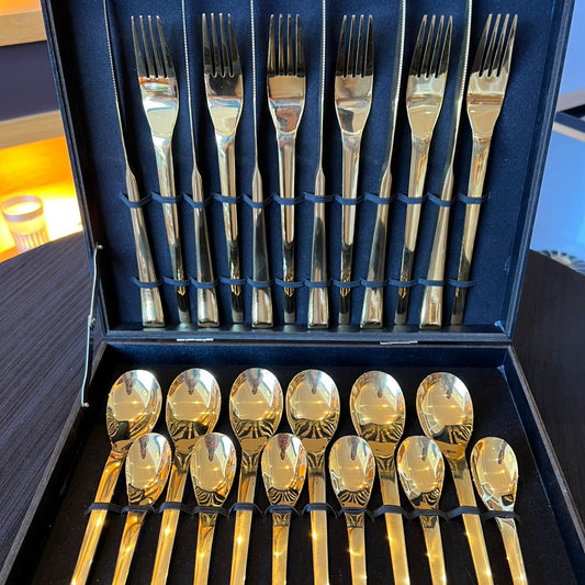 Ménagère 24 pièces AMSTERDAM  gold pour 6 personnes