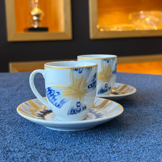 6 TASSES + 6 TASSES A CAFE NOIR BLUE BUTTERFLY