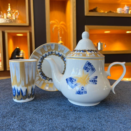 ENS 13 PCS PETIT DEJ  BLUE BUTTERFLY /BLOQUE