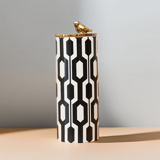 Vase design géométrique NOIR et BLANC